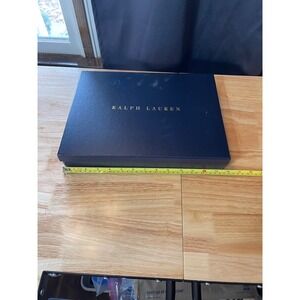 Ralph Lauren Navy Blue Gold Foil Logo Large Gift Box 14.5x10.5x2 Storage Package